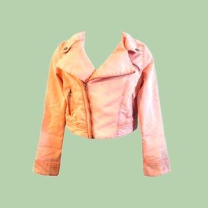 Pacsun Sound & Matter Coral Denim Jean Jacket Moto